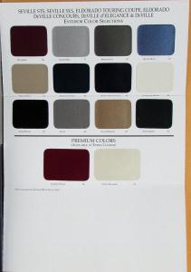 1998 Cadillac Seville Eldorado DeVille Exterior Color Paint Chips Sales Folder