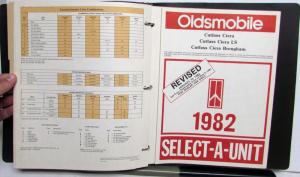 1982 Oldsmobile Advance Ordering Info Toronado Delta Omega Cutlass CustomCruiser