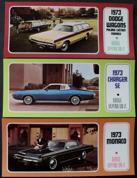 NOS Mopar 1973 Dodge Post Cards Monaco Charger SE Wagons Set of 3