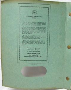 1953 Mack H61T Truck END673 and NHB Engine Parts Book - Number 2185