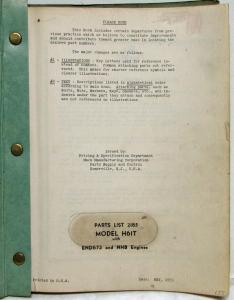 1953 Mack H61T Truck END673 and NHB Engine Parts Book - Number 2185