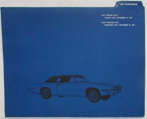 1968 Ford Thunderbird Product News Media Information Press Kit Folder