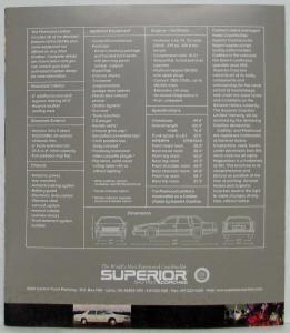 1999 Cadillac Fleetwood Limited Superior Coaches Luxury Sedan Sales Brochure