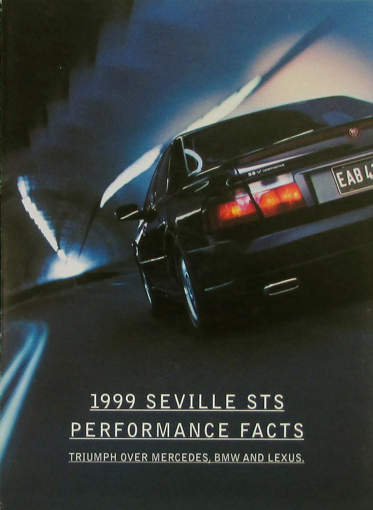 1999 Cadillac Seville STS Performance Facts Comparison Sales Folder Original
