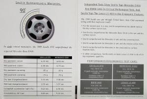 1999 Cadillac Seville STS Performance Facts Comparison Sales Folder Original