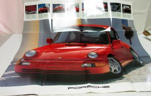 1990 Porsche Dealer Prestige Sales Brochure Folder 944 911 928 Large Poster Rare