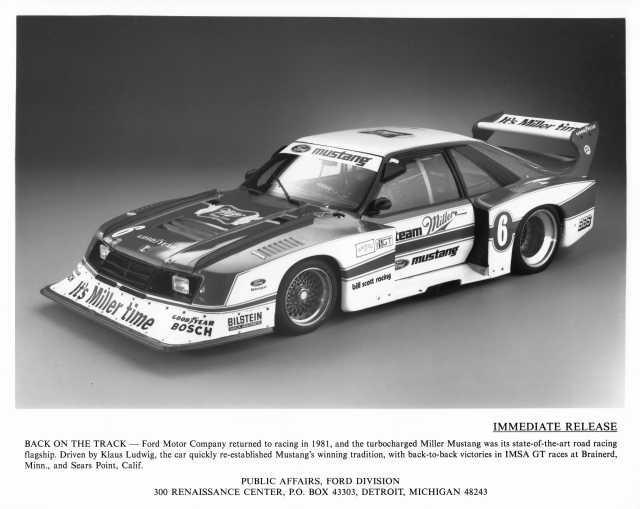 1981 Ford Miller Mustang Press Photo 0393