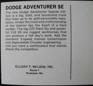 NOS Mopar 1971 Dodge Post Cards Adventurer SE Pickup Truck Tradesman Maxivan