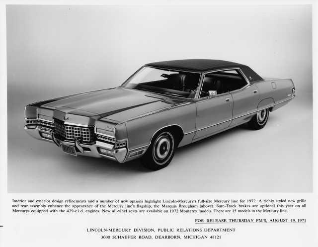 1972 Mercury Marquis Brougham Press Photo 0160