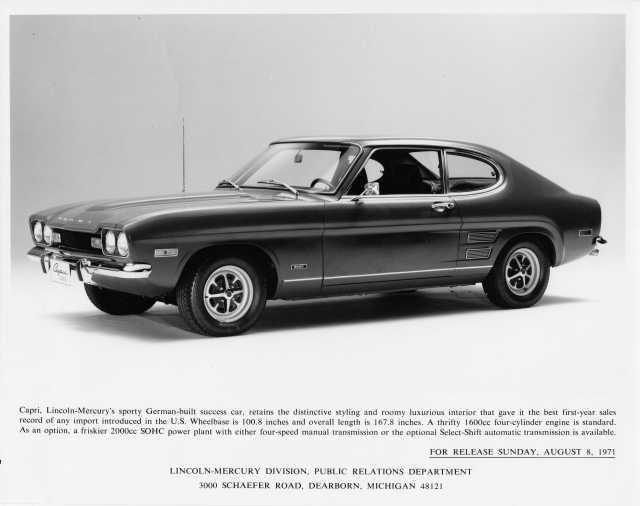 1972 Mercury Capri Press Photo 0162