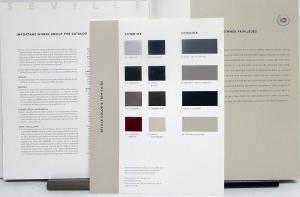 2001 Cadillac Seville Sales Brochure & Interior & Exterior Paint Chip Sheet Orig