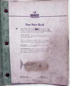 1974-1975 Mack U685ST 7618-42 Model Truck Parts Book - Number 3847