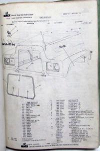1974-1975 Mack U685ST 7618-42 Model Truck Parts Book - Number 3847