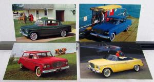 1960 Studebaker Lark Post Cards Set of 4 Hardtop Wagon Convertible Sedan NOS