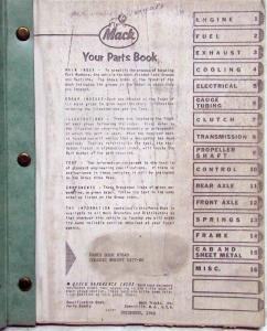 1968-1969 Mack R609T 5477-86 Model Truck Parts Book - Number 7649