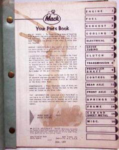 1967-1968 Mack R403S 1373-82 Model Truck Parts Book - Number 6219