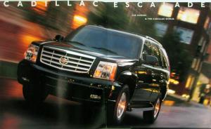 2002 Cadillac Escalade Deville Seville Catera Eldorado Sales Brochure Original