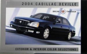 2004 Cadillac Deville Exterior & Interior Color Selections Sales Folder Original