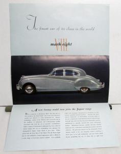 1958 Jaguar Mark VIII Dealer Sales Brochure Folder Power Steering Large Original