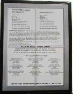 2004 Cadillac SRX Deville CTS Escalade EXT ESV Sales Brochure Folder Poster Orig