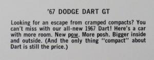 NOS 1967 Dodge Post Cards Monaco Coronet 500 Polara 500 Dart GT Sportsman Set 6