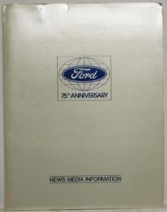 1978 Ford 75th Anniversary News Media Information Press Kit Harry Truman GT 40