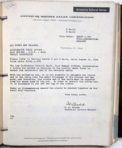 1962-1964 AMC American Motors Company Technical Service Letters