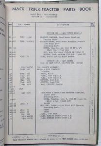 1958-1962 Mack N61T Cab Assembly Section of Parts Book
