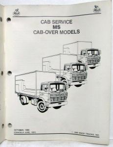 1986 Mack MS Model Cab-Over Mid-Liner Service Shop Repair Manual Section XIV