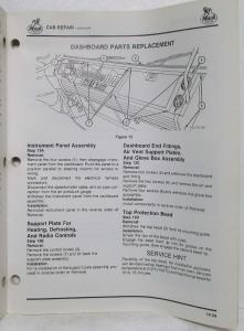 1986 Mack MS Model Cab-Over Mid-Liner Service Shop Repair Manual Section XIV