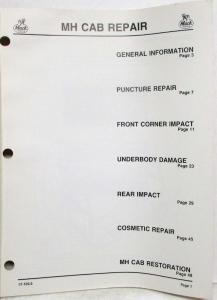 1986 Mack MH Cab Service Shop Repair Master Manual