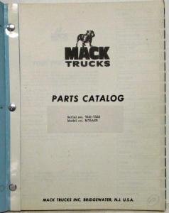 1979 Mack M75ASX 7551-7552 Model Truck Parts Book