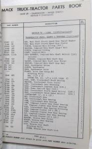 1959 Mack N42P and N42T Model Truck Parts Book - Number 2646