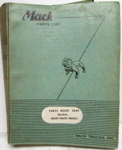 1959 Mack N60P N60T N60LT Model Truck Parts Book - Number 2645