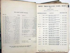 1959 Mack N61T N61LT N613T N613LT Model Truck Parts Book - Number 2644