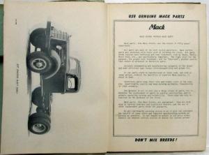1950 Mack EQT Model Truck with END510 Engine Parts Book - Number 1880
