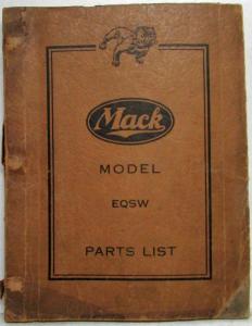 1946-1947 Mack EQSW Model Truck with EN354A Engine Parts Book - Number 1546