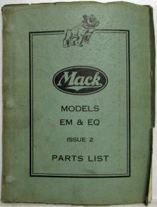 1940 Mack EM and EQ Model Truck with BG-CU Engine Parts Book - Number 938