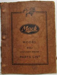 1949 Mack EGU COE Model Truck with EN330 Engine Parts Book - Number 1541