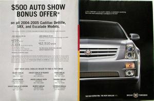 2004 2005 Cadillac STS & Deville SRX CTS Escalade Sales Folder Brochure Original