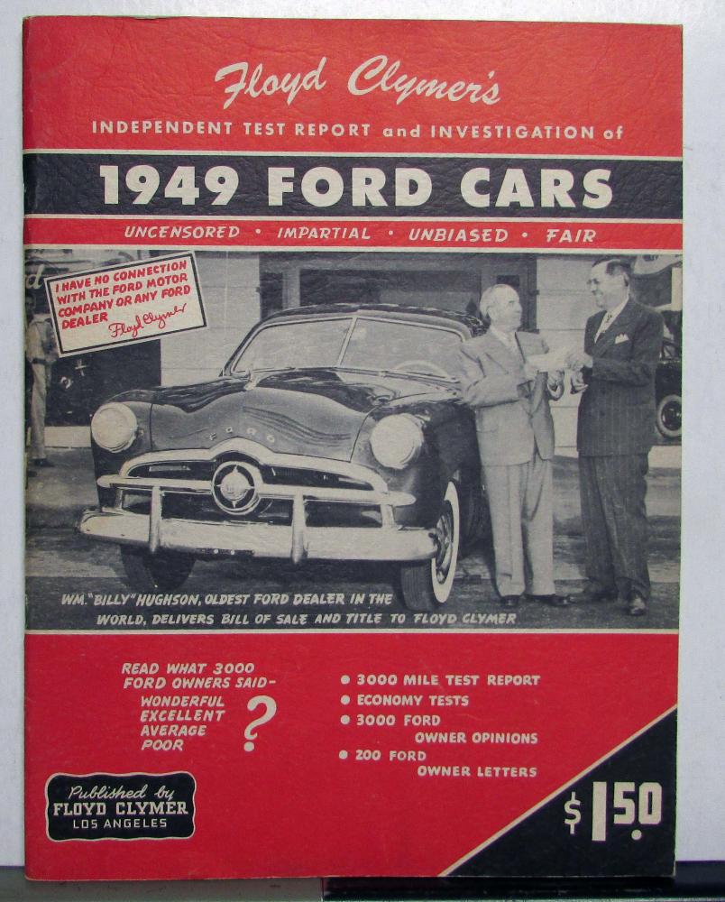 1949 Ford Cars Test Report By Floyd Clymer Model T Model A Convertible