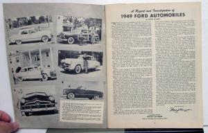 1949 Ford Cars Test Report By Floyd Clymer Model T Model A Convertible