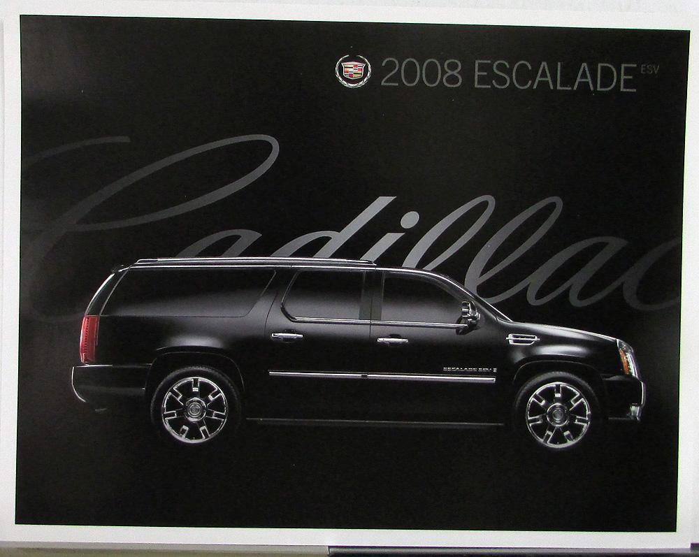 2008 Cadillac Escalade ESV Data Sheet with Exterior Color Options Original