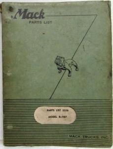 1955 Mack B71ST Model Truck Parts Book - Number 2329