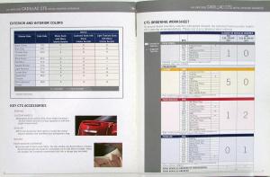 2008 Cadillac CTS Initial Ordering Workbook DEALER ONLY ITEM Original