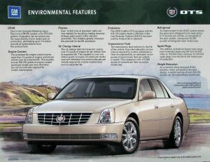 2008 Cadillac DTS Environmental Features Sales Card Detroit Hamtramck MI Plant