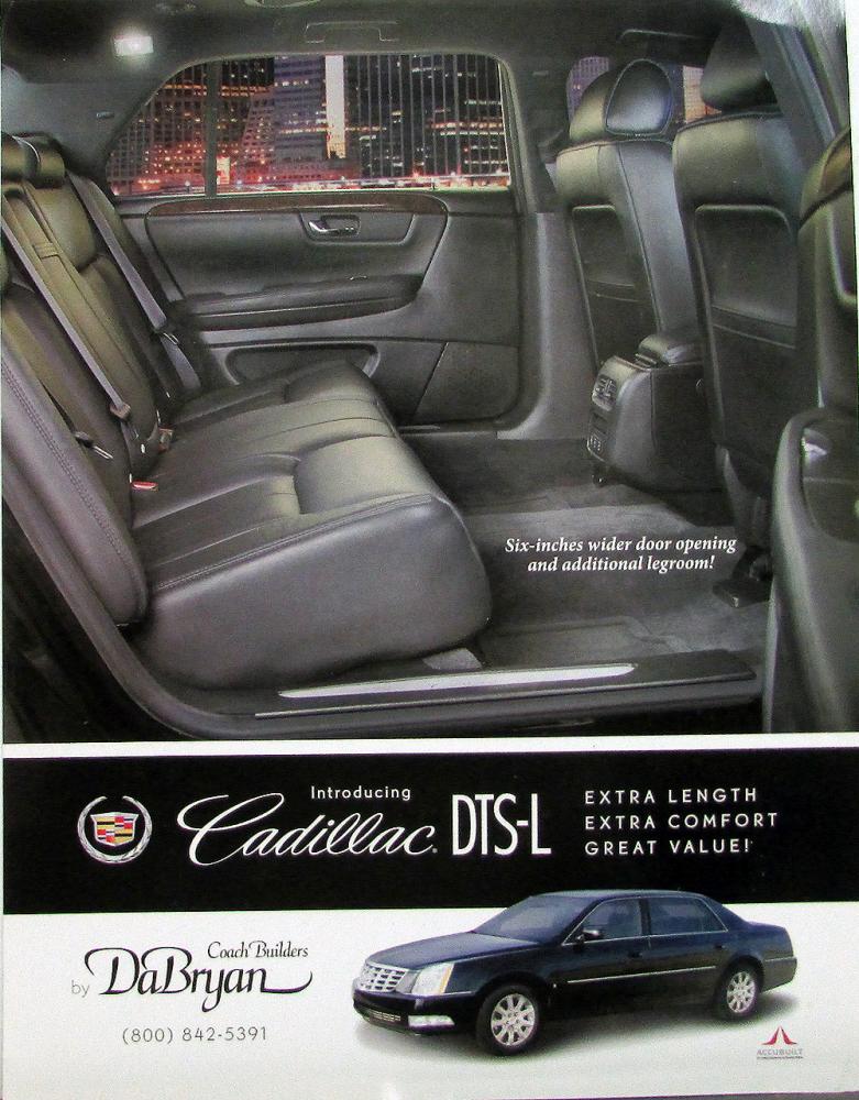 2008 Cadillac DTS-L DaBryan Coach Builders Sales Data Sheet Original