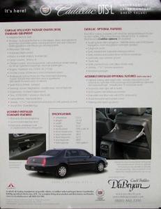 2008 Cadillac DTS-L DaBryan Coach Builders Sales Data Sheet Original