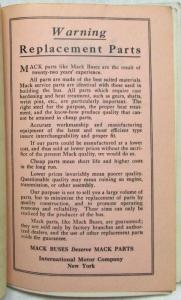 1922-1927 Mack AB Sedan and Parlor Type Buses Chassis and Body Parts Book