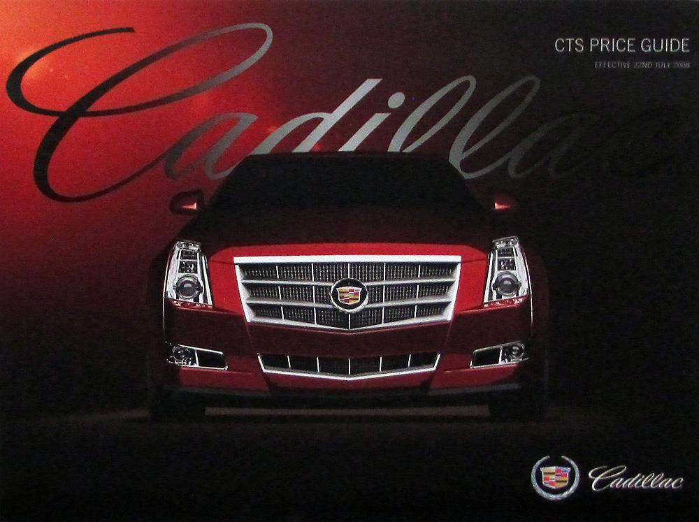 2008 Cadillac CTS United Kingdom Price Guide Sales Folder Effective 22-7-2008